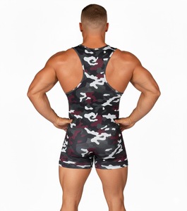 Maillots de lutte à prix abordable, faible MOQ, design camouflage MMA Powerlifting, maillot de compression unisexe adulte léger et à séchage rapide - Product Image 4