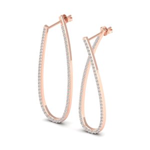 REYES, nuevo diseño, pendientes colgantes de oro rosa de 14 quilates con corte redondo de 1,8 quilates, pendientes de moissanita para mujer, regalo perfecto de aniversario, joyería fina - Product Image 3