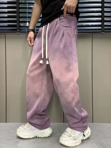 Washed Vintage Baggy Pants Men Sport Casual Straight Sweatpants Male Elastic waist Y2k Wide leg Oversize <b>Trousers</b> - Product Image 3