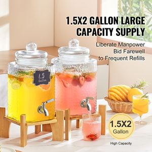 Dispenser per Bevande Fredde in Acciaio Inox da 1,5 Galloni con Rubinetto, Dispenser per Succhi in Vetro, Supporto Autoportante per Bevande - Product Image 2