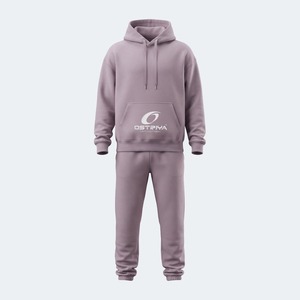Breathable Solid Color Regular Fit 100%Cotton <b>Winter</b> <b>Wear</b> <b>Men</b> Tracksuit Set Custom Embroidery Logo New Arrival - Product Image 5