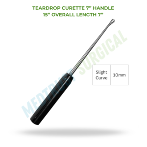 Teardrop Curette 15 Inch Neurosurgical <b>Instrument</b> Spine Surgery Bone Curette Surgical Tool - Product Image 2