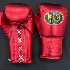 No Boxing No Life Gants de boxe professionnels en cuir de vachette à lacets, rembourrage épais à 4 couches, doigts entièrement protégés, évacuation de l'humidité - Product Image 4