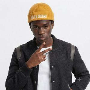 Wholesale Men's Custom Embroidered Fisherman <b>Beanie</b> Cap Soft Fleece Fold Cuff Winter Knit <b>Hat</b> Streetwear Private Label OEM ODM - Product Image 5