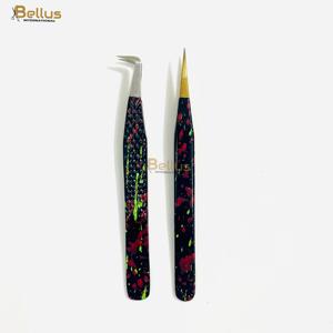 Custom 3 Piece Professional Lash Tweezers Set Stainless Steel Straight Curved Bent Precision Tip <b>Tools</b> - Product Image 2
