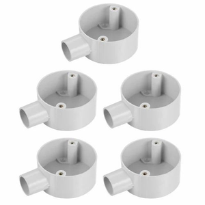 Boîtier de jonction PVC premium unidirectionnel rond pour raccordements de câbles, câblage de conduites et installations électriques - Product Image 1