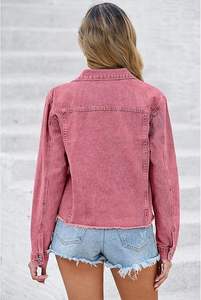 Venta al por mayor OEM: Chaqueta vaquera de mezclilla para mujer, nueva moda, lavada, venta directa de fábrica, mejor precio, color y logotipo personalizados. - Product Image 6