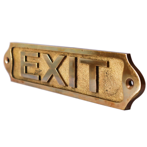 Solid Brass Rectangle Handmade Digital Printing Door <b>Signs</b> EXIT Vintage Antique Victorian Cast Metal Embossed Sign <b>Old</b> Style - Product Image 4
