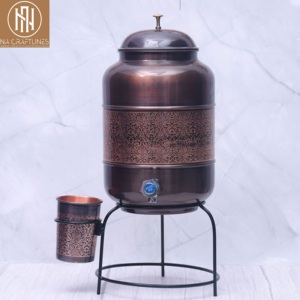 Dispensador de Agua de Cobre Ecológico NA CRAFTLINES con Grifo de Vidrio, Diseño Vintage, 5L de Gran Capacidad, para Uso Doméstico - Product Image 1