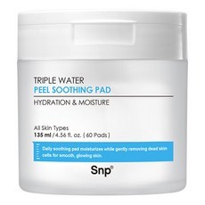 Salviette lenitive in cotone SNP Triple Water Peel 135ml, 60 pezzi per confezione, Prezzo Scontato - Product Image 1