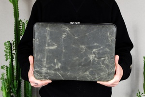 Sarung Laptop Kulit Dengan Kanvas Laptop Mewah Lucu 14 Inci Sarung Laptop Ber-resleting untuk Kerja Bisnis, Tas Perjalanan - Product Image 2