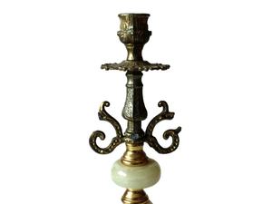 Portavelas de ónix y latón, candelabro de ónix con latón, portavelas de ónix y latón. - Product Image 2