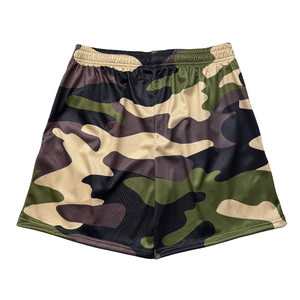 Shorts de basket-ball pour hommes en maille polyester de haute qualité, avec cordon de serrage, double couche, imprimés par sublimation, poches, motif camouflage. - Product Image 6