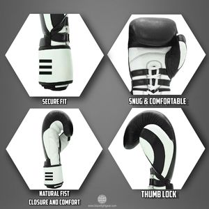 OEM Genuine Leather Boxing Gloves for Sparring Training Kickboxing Muay Thai MMA Bag work with <b>Velcro</b> <b>Strap</b> & Lace up Closure - Product Image 5