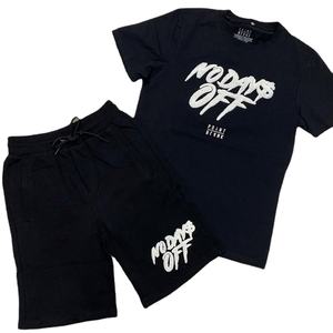 ชุดครอปท็อปและกางเกงขาสั้นผ้ายืด2ชิ้นสำหรับผู้ชายชุดสไตล์ลำลองผ้าเทอร์รี่ระบายอากาศผลิตตามสั่งสำหรับฤดูร้อน - Product Image 1