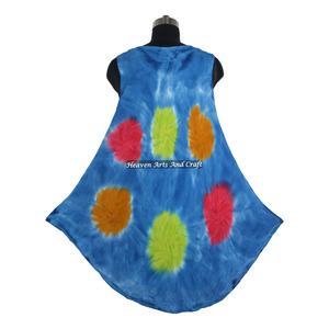 Robe longue de plage tie-dye de luxe 2026 pour femmes occidentales, sans manches, décontractée et élégante, en rayonne, style bohème gypsy - Product Image 4