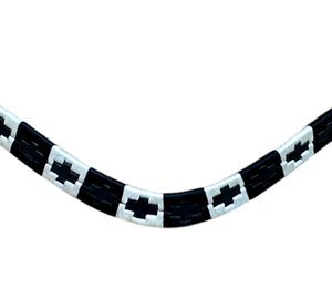 Fronture de cheval en cuir pleine fleur de vachette, artisanale, brodée et cousue, motif aztèque Argentum Pampa - Product Image 5