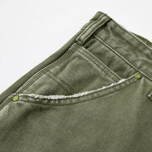 Shorts en jean unisexe délavé à l'acide avec fermeture éclair, personnalisables, grandes tailles, respirants, pour l'été, en denim délavé à la pierre - Product Image 2