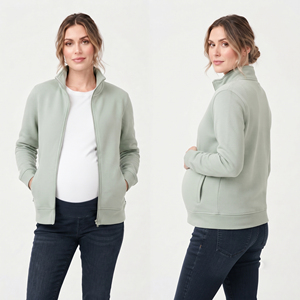 Vestes de survêtement athlétiques de maternité pour femmes, col montant, fermeture éclair, veste de grossesse pour femmes, veste de survêtement de maternité pour femmes - Product Image 1