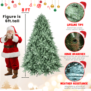 Albero di Natale Artificiale Premium Blu-Verde da 2,4 m con Rami Misti PE/PVC, Punte Realistiche, Filo di Memoria e Filo di Ferro, Foglie Incernierate - Modello 3308 - Product Image 2