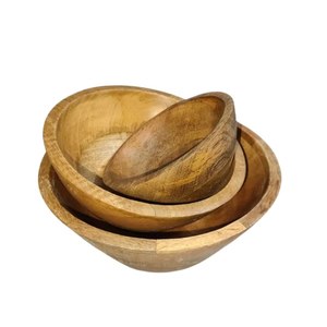 Bol en bois de manguier moderne, poli, fait main, écologique, durable, pour la cuisine, la salle à manger, servir des salades, des fruits, des collations sèches, décoratif - Product Image 1