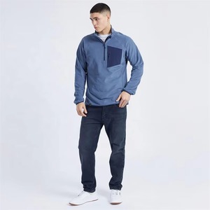 Premium <b>Mens</b> Hoodies Heavyweight <b>Pullover</b> Sweatshirt Streetwear Fashion OEM Wholesale <b>Men's</b> Blue Quarter Zip Fleece <b>Pullover</b> - Product Image 6
