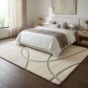 Alfombra de Lana Tufted de Pelo Corto y Largo, Hecha a Mano en Marruecos, de Lujo, Abstracta, para Dormitorio, Tamaño Personalizado, Venta al por Mayor de Fábrica - Product Image 4