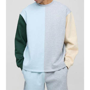 Conjunto de Sudadera de Manga Larga con Cuello Alto y Color Sólido para Hombre, Corte Regular, Informal, Jersey de Poliéster/Algodón, Pantalones Cortos, Parte Superior Beige - Product Image 4