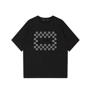 T-shirts personnalisés pour hommes en gros, style streetwear, transfert de strass, 100 % coton respirant, écologique, faible MOQ, tendance et élégant - Product Image 3