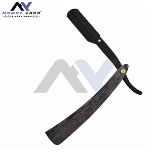 Premium Quality Stainless Steel Straight Edge Barber Razor Folding Shaving <b>Knife</b> Metal Alloy Handle Customized Single Blade - Product Image 5