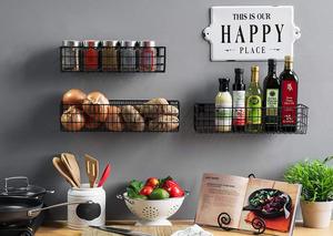 Cesta de Almacenamiento de Alambre Rectangular Negra, Estilo Industrial, Apilable, Organizador de Gabinete para Artículos Diversos, Tipo Vertical, de Una Sola Capa - Product Image 5