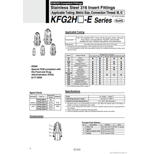 Raccords d'insertion de KFG2H0425-M5-E pneumatique SMC Pièces pneumatiques - Product Image 2