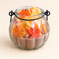Arovi - Bougies parfumées à la citrouille, bol en coquille de noix de coco, bol en forme de bateau et tasse à poignée pour cadeaux d'automne