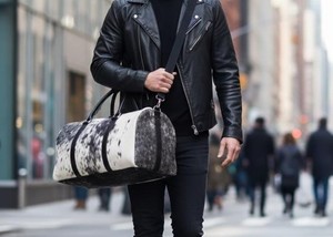 Bolsa de Viaje de Cuero Vacuno Vintage Hecha a Mano, Bolsa de Fin de Semana con Cierre, Portátil, de Gran Capacidad, Multifuncional y Ligera - Product Image 2