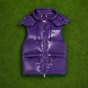 Wholesale <b>Men's</b> Glossy Purple Puffer Vest Removable <b>Hood</b> Winter Warm Sleeveless Jacket Shiny Padded Bubble <b>Gilet</b> Windproof Coat - Product Image 2