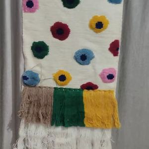 Arte de Pared, Tapiz de Lana Hecho a Mano, Tejido Abstracto con Nudos, Arte Textil, Macramé, Decoración Bohemia para Pared -18 - Product Image 1