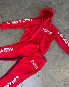 Conjunto de Sudadera y Pantalones Deportivos de Algodón Grueso para Invierno, Estilo Informal, con Capucha, 450 g/m², Ropa Deportiva de Maternidad, Unisex - Product Image 2