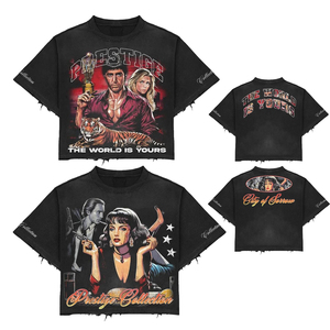 Oversized <b>Vintage</b> Retro T-shirt Hip Hop Streetwear Unisex Cotton <b>Tee</b> with Portrait <b>Graphic</b> Print wholesale clothes casual wears - Product Image 6