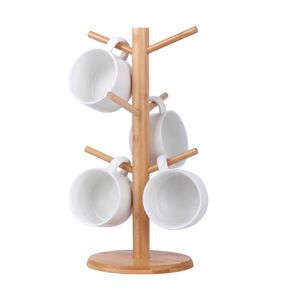 Best Arrival Natural Wood Mug Holder <b>Tree</b> <b>Stand</b> Wooden Coffee Tea Cup Organizer Hanger Countertop Display Rack - Product Image 2