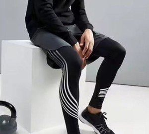 Leggings de sport pour homme, couleur unie, sous-vêtement de base, longueur intégrale, en Spandex/Nylon/Coton, taille élastique, respirant, séchage rapide, résistant à l'eau - Product Image 5