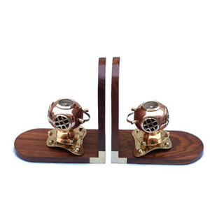 Nouvelle conception en aluminium Globe horloge serre-livres paire décorative en métal Globe Design serre-livres nautiques à vendre fabriqué en inde - Product Image 5