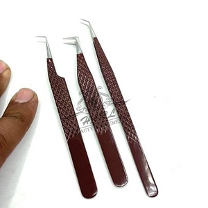 Juego de Pinzas Profesionales para Extensión de Pestañas, Antideslizantes, Agarre Perfecto, Puntas Suaves, Acero Inoxidable, Antimagnéticas - Product Image 5