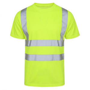 Camisetas de ropa de trabajo con rosca reflectante 3M de algodón transpirable con estampado personalizado para hombre, camisetas a rayas reflectantes de talla grande más vendidas - Product Image 2