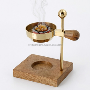 Adjustable Brass Resin Burner Dual Purpose Tealight Candle and Charcoal Disk <b>Incense</b> Warmer Tabletop Bulk - Product Image 2