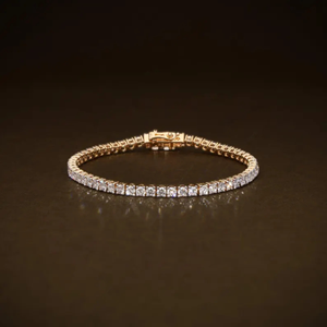 Pulsera de Diamantes de Laboratorio de Lujo con Corte Brillante Redondo de 10 Puntas para Mujer, Certificada por IGI, Oro de 14K, Elegante para Bodas y Fiestas - Product Image 1