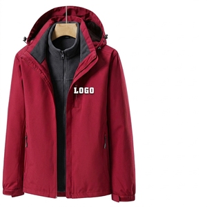 Unisex Soft Shell <b>Jacket</b> With Hood Zip Fly Water Resistant Polyester Outdoor Autumn Wear Regular Fit Front Logo Solid Color - Product Image 3