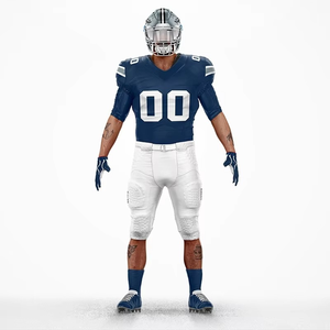 Uniforme de football américain personnalisé pour hommes, maillot d'équipe sublimé vert olive et blanc, short de haute qualité, maille respirante 100% polyester - Product Image 4