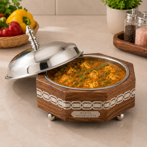 หม้อตุ๋นไม้หรูหรา ด้านในสแตนเลส ฝังมุก พร้อมฉนวนกันความร้อน ทำด้วยมือ สำหรับเสิร์ฟอาหารระดับพรีเมียม - Product Image 3