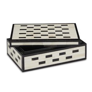 Minimalist Resin Rectangular Cardboard Storage Box White with Black Trim Single Tier for Living Room Use - Product Image 4