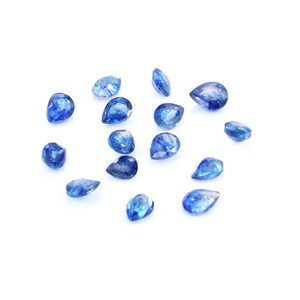Saphirs bleus naturels de Bangkok, taille poire calibrée 4x5mm, pierres précieuses de saphir bleu naturel facettées pour la création de bijoux - Product Image 5
